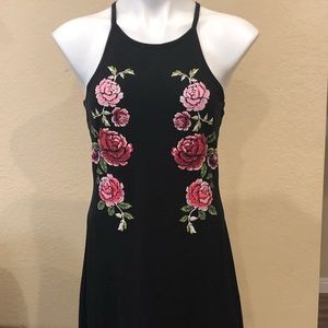 Flower Black Dress